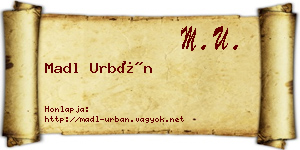 Madl Urbán névjegykártya